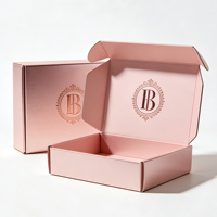 Caja de Envío Personalizada Color Rosa Melocotón, Caja de Cartón Corrugado, Embalaje Personalizado, Cajas de Papel Recubierto
