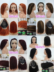 Promoción Letsfly: Pelucas Bob Jerry Curly de 10-16 Pulgadas, 24$, con Frente de Encaje 13x4, Cabello Humano Natural Rizado 9A al por Mayor, 180% de Densidad - Product Image 2