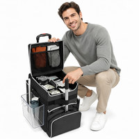 Chariot de nettoyage professionnel robuste sur roulettes pour hôtels et entretien ménager, avec poches S/M/L