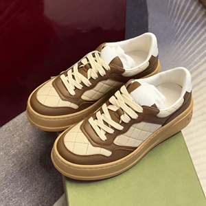 Quilted Panel Low <b>Top</b> Sneakers Lace Up Platform Sole Casual Fashion Footwear For Women Street Style - Product Image 1
