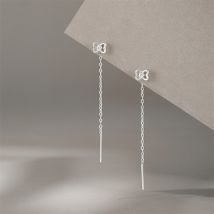 Boucles d'oreilles clous en argent sterling S925 coréen, motif cœur creux et papillon, pour filles - Product Image 5