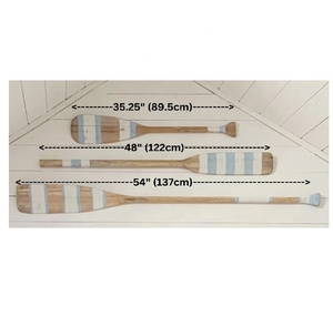 Pagaia dipinta di arte della parete della casa della spiaggia costiera di ispirazione Vintage rema decorativo della casa del lago - Product Image 2