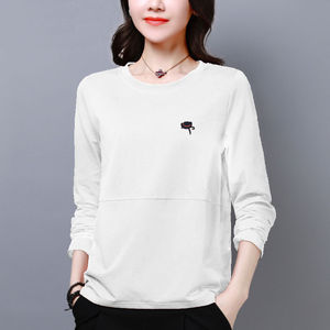 Plus Size Women's Korean Style Long Sleeve T-Shirt Loose Fit Slimming Base Layer Top For Chubby Women Autumn Wear - Product Image 5
