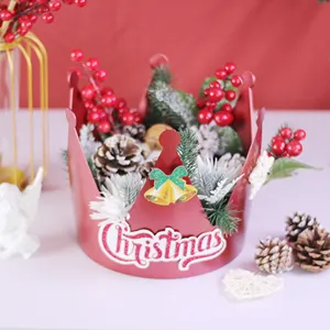 Christmas Waterproof Party Box Crown Gift Box Delicate Christmas Decoration Wrapping Xmas Gift Box Crown Shaped For Christmas