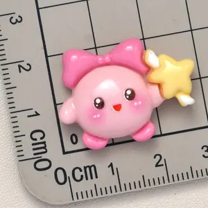 Kawaii Pink Cartoon Star Kibry Flatback Artificial Resin Charms Crafts For Cell Phone Chain Pendant Handmade Hairpin DIY Decor