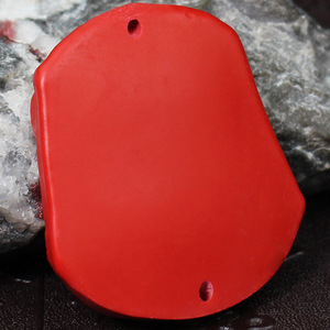 Pendentif en cinabre rouge, thème « Navigation Sereuse », ornement de naissance, 50x40x12mm, cadeau unisexe, breloque de collier - Product Image 4