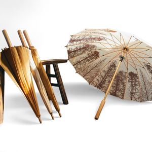 Paraguas Clásico Chino de Madera Sólida con Mango Largo y Apertura Automática, Ideal para Regalos - Product Image 3