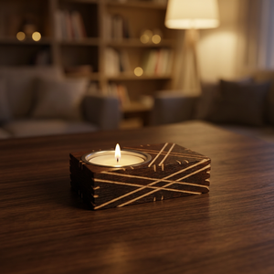 Quemador de Incienso de Madera Hecho a Mano con Recipiente Interior de Metal, Difusor Aromático para Decoración del Hogar, Uso en Todas las Estaciones, Material de Madera - Product Image 1