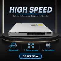 Switch Modular Uplink High Density Backbone Original Baru C9300X-24Y-A 24 Port SFP28 1/10/25G Fiber Layer3 Stackable