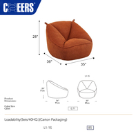Fauteuil pivotant moderne en tissu MANWAH CHEERS, pivotant à 360° °   Fauteuil rembourré en mousse haute densité pour salon, chambre et hôtel
