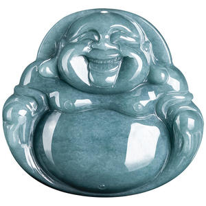 Pendentif Bouddha en Jadeite Naturelle Bleu Eau, Design Original, Style Chinois, UNISEXE, Cadeau avec Certificat d'Expertise FG10 - Product Image 5