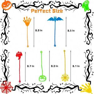Jouet créatif d'Halloween pour enfants, araignée, toile d'araignée, citrouille, fantôme, adhésif, rétractable, pour grimper aux murs, en TPR élastique - Product Image 2