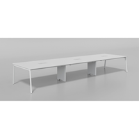 Poste de travail ergonomique en acier économique avec gestion des câbles, conception durable, usage commercial, bureau pour personnel, table de conférence
