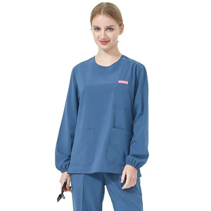Nouveaux Scrubs Médicaux Unisexe Vert Clair à Manches Longues (Ensembles de Scrubs) <span class=keywords><strong>avec</strong></span> Détection d'Aiguille pour Usage Hospitalier <span class=keywords><strong>en</strong></span> Dentisterie, Spa et Soins Infirmiers - Product Image 2