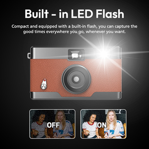 <span class=keywords><strong>Appareil</strong></span> <span class=keywords><strong>photo</strong></span> numérique rétro classique argenté sans écran avec flash LED, filtre personnalisable <span class=keywords><strong>vintage</strong></span>, logo couleur cuir - Product Image 3