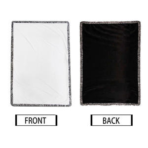 RubySub 40*60 pouces flanelle personnalisée vierge Sublimation impression rétro <span class=keywords><strong>tapisserie</strong></span> frange jeter couverture - Product Image 3