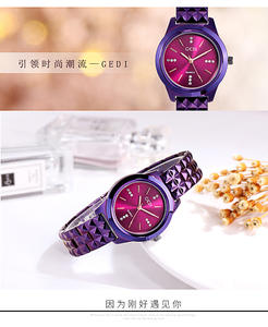 Reloj de Mujer de Lujo Ligero de Selección Limitada, Esfera con Cristales, Moda, Resistente al Agua, Acero Inoxidable, Cuarzo - Product Image 2