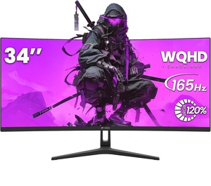 Crua 34 inch cong chơi game màn hình 21:9 WQHD 3440x1440 165Hz 1500r UltraWide hỗ trợ FreeSync 120% sRGB HDMI Máy tính màn hình - Product Image 1