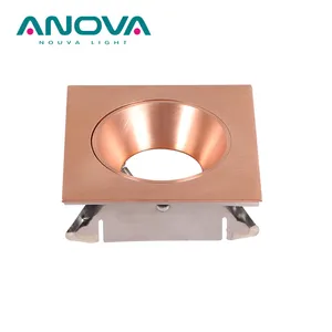 Recessed square 92x92mm LED Downlight Housing Red copper cutout 65mm spot Light Holder cover