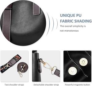 Sacs fourre-tout personnalisés décontractés en similicuir de haute qualité, sacs à bandoulière unis de créateur pour femmes, avec fermeture éclair, écologiques et grande capacité - Product Image 5