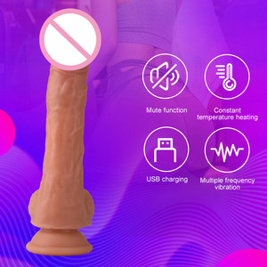 Dildo Getar Dildo Silikon, Vibrator Dildo Ayunan Realistis Besar Buatan untuk Pemanasan - Product Image 4