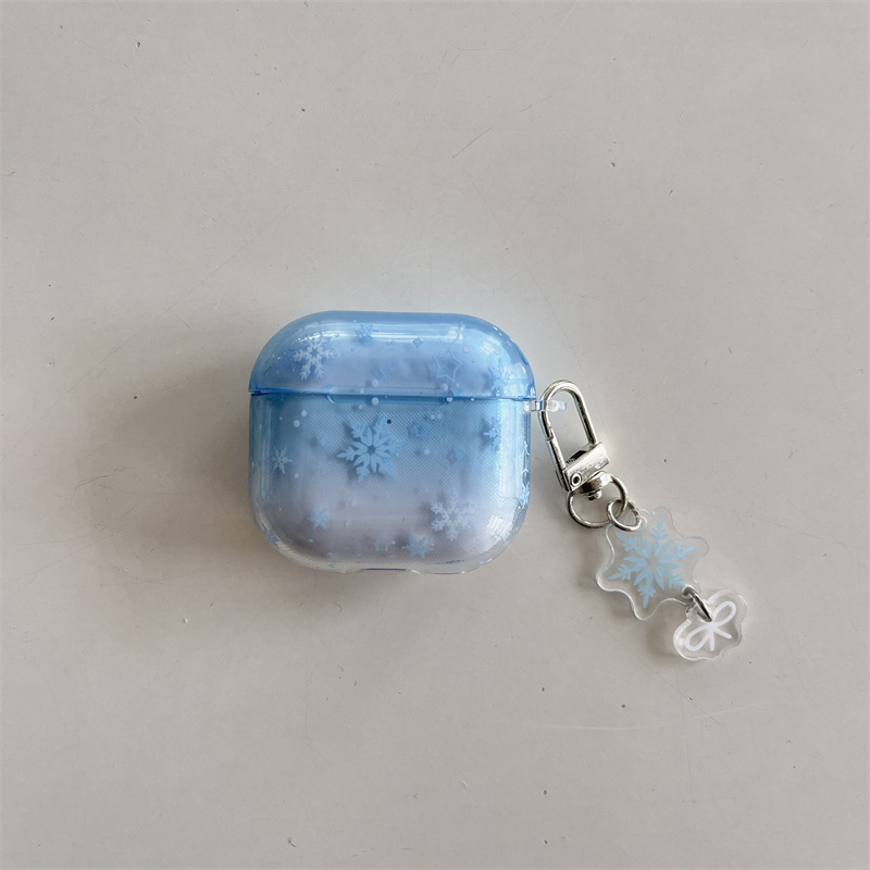 จี้เกล็ดหิมะสีฟ้าไล่ระดับ