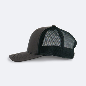 Bordado Logo Golf Hat Curved Brim 6-Panel Mesh Trucker Hats Snapback Charcoal Grey Trucker Caps - Product Image 4