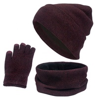 Venta al por Mayor de Gorros de Invierno para Hombre y Mujer, Juego de 3 Piezas: Gorro Jacquard, Calentador de Cuello, Guantes Táctiles y Bufanda - 100% Acrílico
