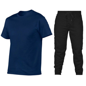 Tuta estiva con logo personalizzato Oem t Shirt a manica corta <span class=keywords><strong>pantaloni</strong></span> lunghi da Jogger <span class=keywords><strong>tute</strong></span> da uomo in bianco - Product Image 2