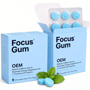 Goma Nootrópica para la Mejora Cognitiva, Cafeína Natural y L-Teanina para la Función Cerebral, Alerta, Rendimiento Mental y Concentración - Product Image 1