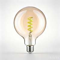 Ampoule décorative LED IP68 RGBW G125 à couleur chaude, anti-scintillement, avec cœur en PC, rétro, à économie d'énergie, petite, alimentée par énergie solaire DC/AC