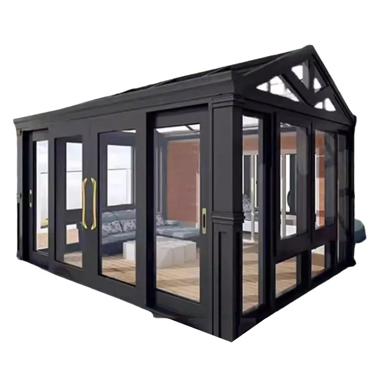 Alauminum Materiais Estrutura modelo sol sala vidro casa personalizado Toldo Vidro jardim Casa Marquise Fabricante