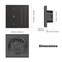 Interruptor Inteligente para Cortinas MOES Tuya Serie Star Feather Zigbee, Panel Táctil Antideslumbrante con Retroiluminación Fluida, Compatible con Alexa y Google Home