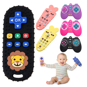 Bpa Free Educational Silikon Babys pielzeug Neue Fernbedienung Beiß spielzeug Schnuller Clip Silikon Beißring Spielzeug für Baby - Product Image 3
