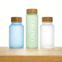 Bouteilles en verre dépoli à large ouverture pour capsules de suppléments alimentaires et vitamines C, 100 ml, 120 ml, 100 CC, couleurs personnalisées, avec couvercle à vis en bambou