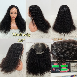 Letsfly Promotion 69$ 250% 11A Full Loose Water Wave Wig 4x4 5x5 13x4 Lace Closure Frontal Wig 100% Human Hair Wigs 24inch - Product Image 4