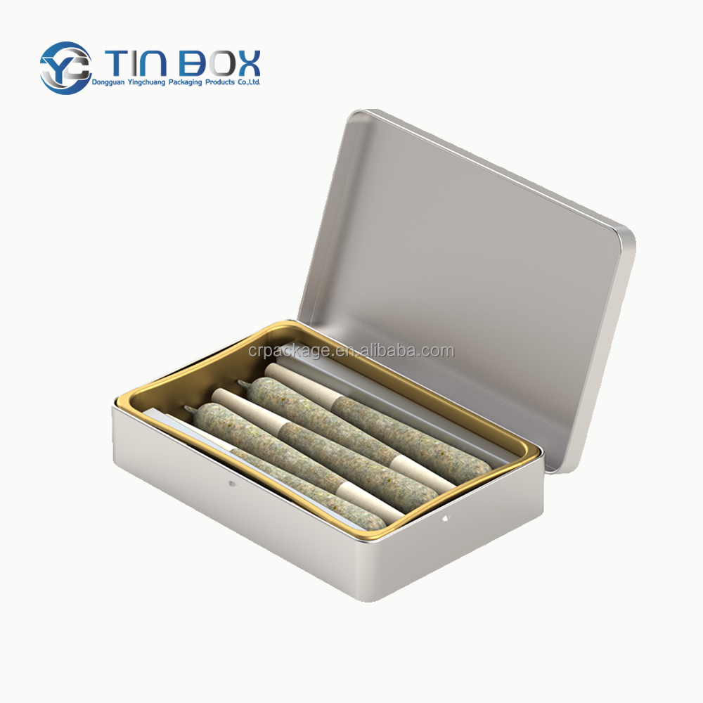 Custom 100ml Square Metal Tinplate Cigarette Cigar Storage Boxes Child-Proof Airtight Tin Case for Food Inner Tobacco Packaging