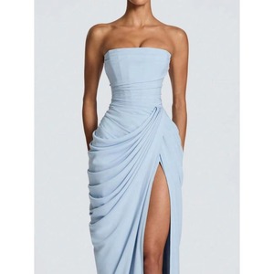 <span class=keywords><strong>Abito</strong></span> da sera elegante <span class=keywords><strong>in</strong></span> <span class=keywords><strong>raso</strong></span> di lusso a sirena da donna, a maniche lunghe, senza schienale, <span class=keywords><strong>con</strong></span> <span class=keywords><strong>spacco</strong></span> alto, per ballo di fine anno/festa - Product Image 5