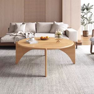 NKAHS Modern Minimalist Walnut Solid Wood Coffee <b>Table</b> Round Side End <b>Table</b> <b>Space</b> <b>Saving</b> Tea <b>Table</b> for Home Living Room - Product Image 4