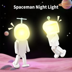 Phi Hành Gia Từ LED Ánh Sáng Ban Đêm Với Mini Robot Pin Cuốn Sách Mini Máy Tính Để Bàn Xây Dựng Khối Trang Trí LED Bầu Không Khí Ánh Sáng - Product Image 4