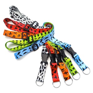 Lanière en polyester personnalisée à faible MOQ avec logo imprimé, porte-badge vierge pour sublimation - Product Image 1