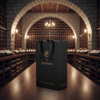 Boîte à vin en carton rigide recyclable, finition mate personnalisable, gaufrée, avec poignée, pour bouteilles de vin rouge, emballage de marque personnalisé