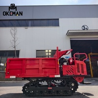 OKEMAN 1-Tonnen-Diesel-Raupendumper mit Motor, Pumpe & Getriebe für Landwirtschaftlichen Transport in Bauernhöfen, Obstgärten und Bergen