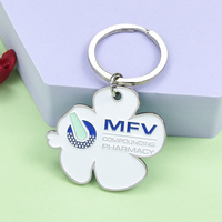Porte-clés en métal émaillé souple et rigide en forme d'aile de voiture, motif fleur d'hibiscus bleue personnalisée, pour cadeau promotionnel