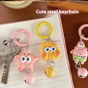 D01 petit livre rouge porte-clés mignon dessin animé résine pendentif en Spongebob Pie Star Design PVC plastique en gros emballé carte <span class=keywords><strong>cloche</strong></span> - Product Image 3
