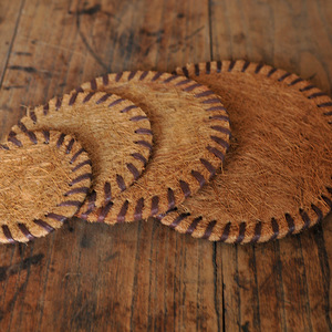 <b>Coconut</b> Fiber Mats Round Brown Eco-Friendly Placemats For Tea Set Heat Insulation <b>Cup</b> Holder Guizhou Made - Product Image 2