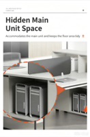 Poste de travail commercial moderne modulaire en open space pour 1-2-3 personnes, table de bureau pour personnel avec armoire CPU dissimulée