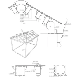 Profilo di alluminio della Pergola di profilo della struttura vuota della serra per il Gazebo profilo di alluminio di serie 1000 6060 per il tetto di vetro