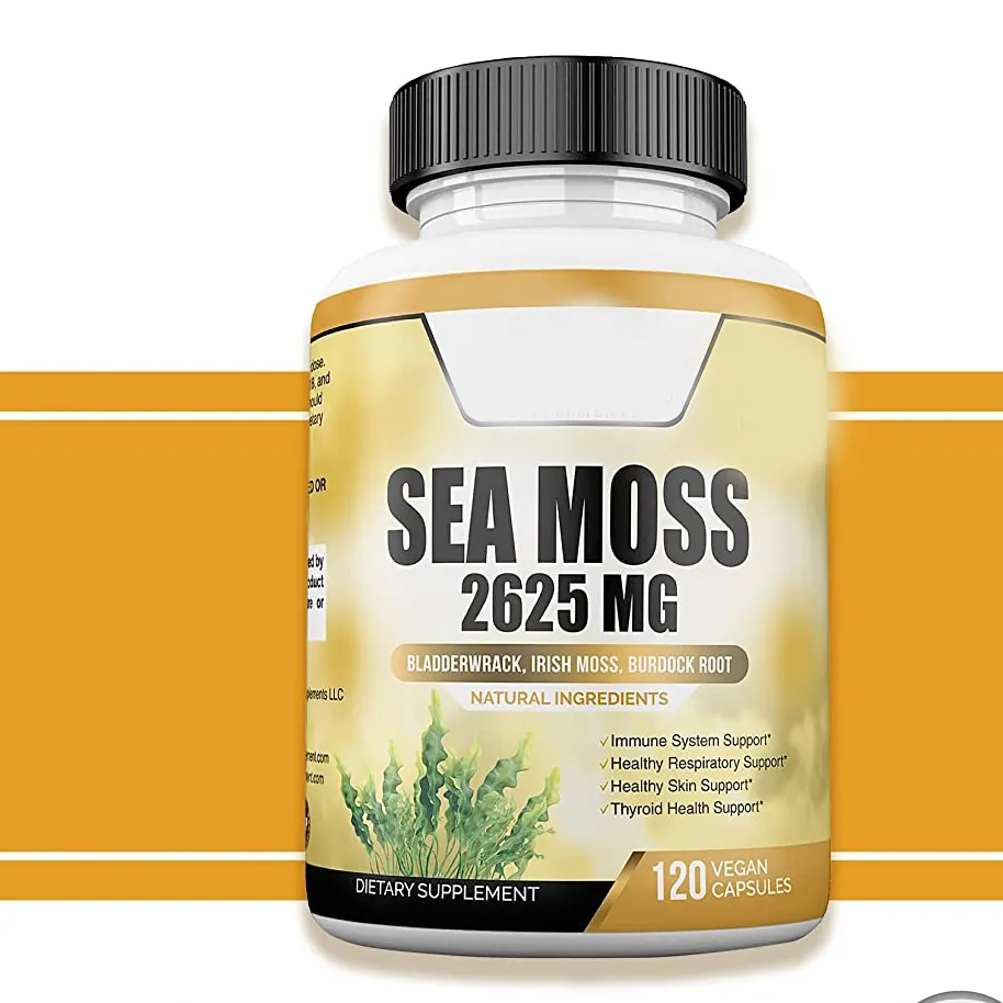 Organic Sea Moss Of Hand Harvested About Irish Moss Bladderwrack and Burdock Root Sea Moss Capsules