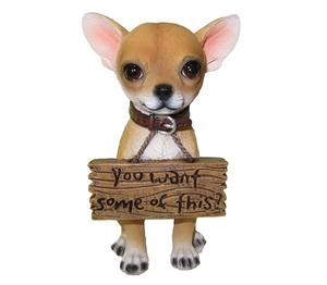 Señal de bienvenida de perro <span class=keywords><strong>Chihuahua</strong></span> de poliresina, figuras surtidas de <span class=keywords><strong>Mini</strong></span> perro, bienvenida de perro, estatuas de jardín coleccionables para mascotas para el hogar - Product Image 1